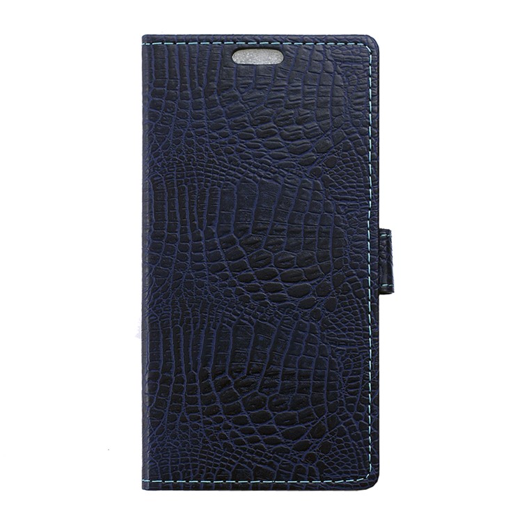 Croco Skin PU Leather Stand Case for Huawei P9 - Dark Blue-1