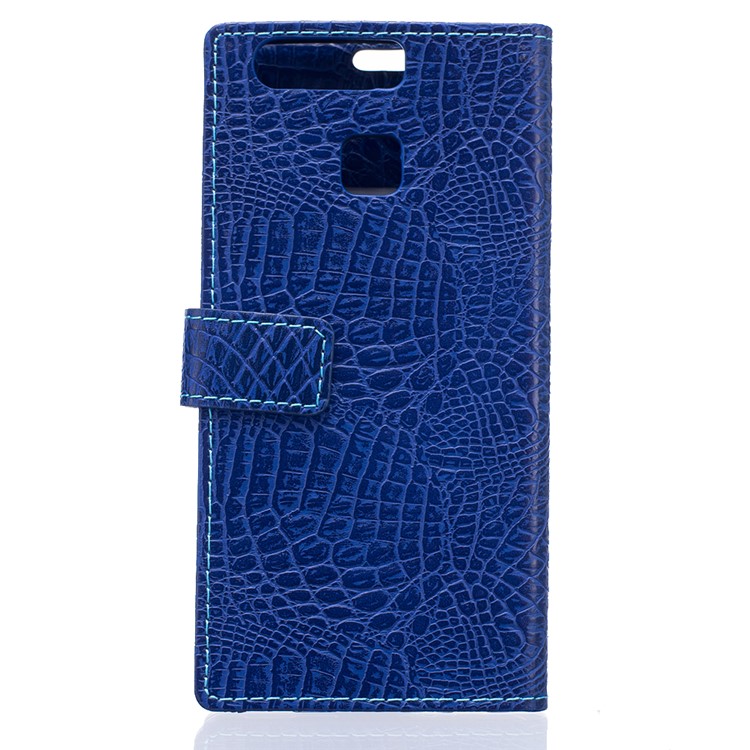 Croco Skin PU Leather Stand Case for Huawei P9 - Dark Blue-2