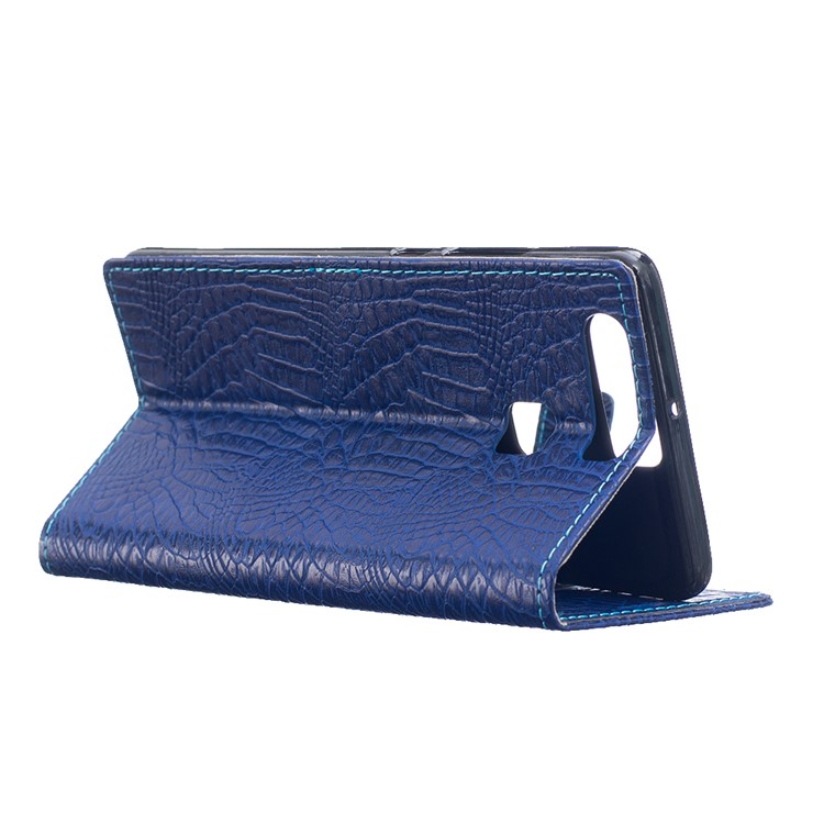 Croco Skin PU Leather Stand Case for Huawei P9 - Dark Blue-3