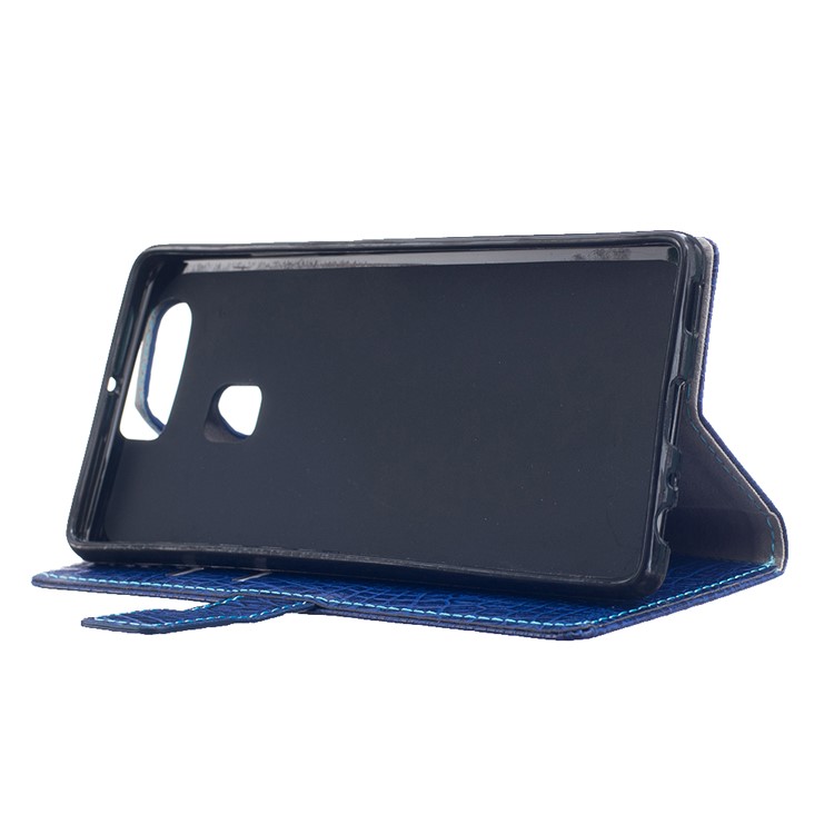 Croco Skin PU Leather Stand Case for Huawei P9 - Dark Blue-4
