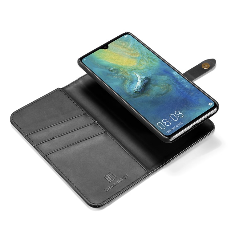 DG.MING Split Leather Wallet Case + Detachable PC Back Cover for Huawei Mate 20 - Black-13