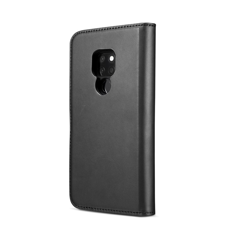 DG.MING Split Leather Wallet Case + Detachable PC Back Cover for Huawei Mate 20 - Black-4