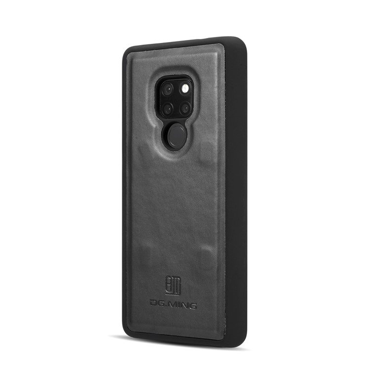 DG.MING Split Leather Wallet Case + Detachable PC Back Cover for Huawei Mate 20 - Black-5