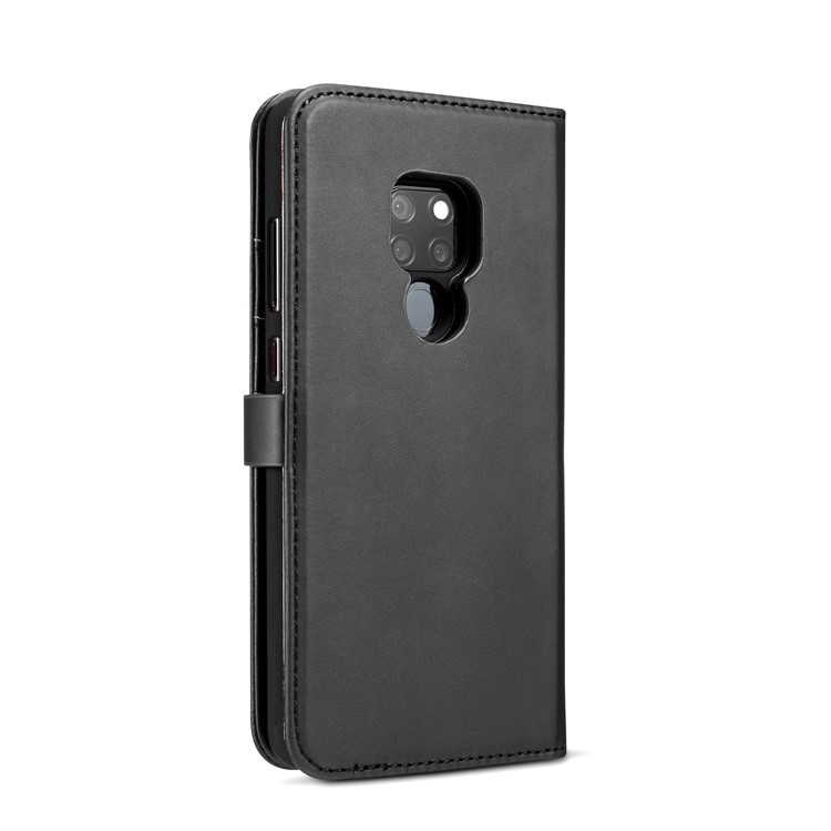 DG.MING Split Leather Wallet Case + Detachable PC Back Cover for Huawei Mate 20 - Black-7