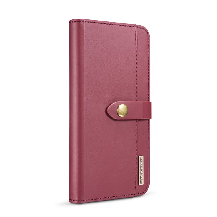 DG.MING Split Leather Wallet Case + Detachable PC Back Shell for Huawei Mate 20 - Red-6