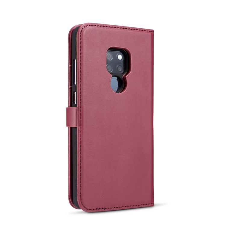 DG.MING Split Leather Wallet Case + Detachable PC Back Shell for Huawei Mate 20 - Red-7