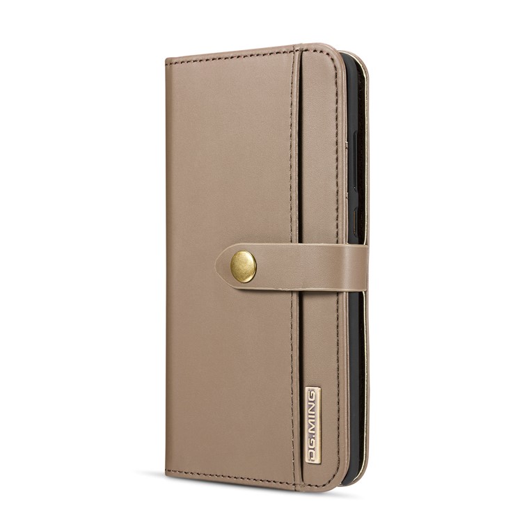 DG.MING Split Leather Wallet Cover + Detachable PC Phone Casing for Huawei Mate 20 - Brown-3