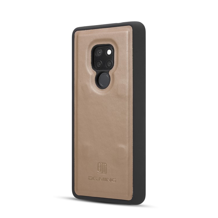 DG.MING Split Leather Wallet Cover + Detachable PC Phone Casing for Huawei Mate 20 - Brown-5