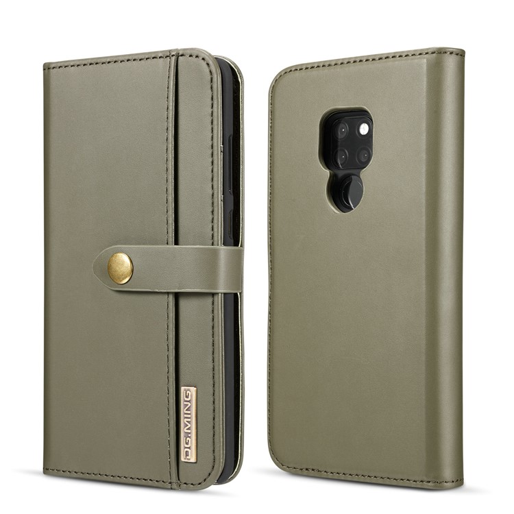 DG.MING Detachable 2-in-1 Split Leather Wallet Cell Phone Case for Huawei Mate 20 - Green-1