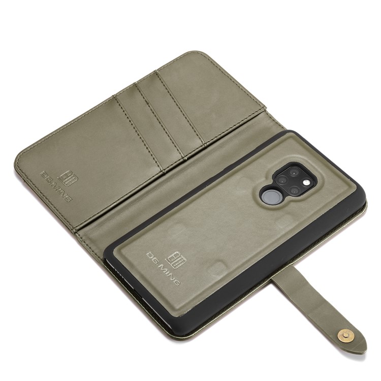 DG.MING Detachable 2-in-1 Split Leather Wallet Cell Phone Case for Huawei Mate 20 - Green-12