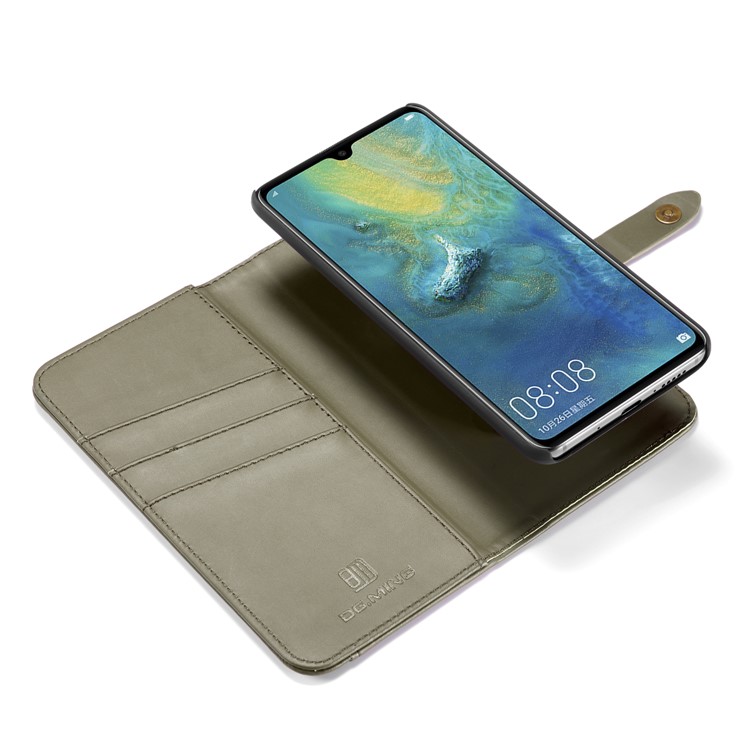 DG.MING Detachable 2-in-1 Split Leather Wallet Cell Phone Case for Huawei Mate 20 - Green-13