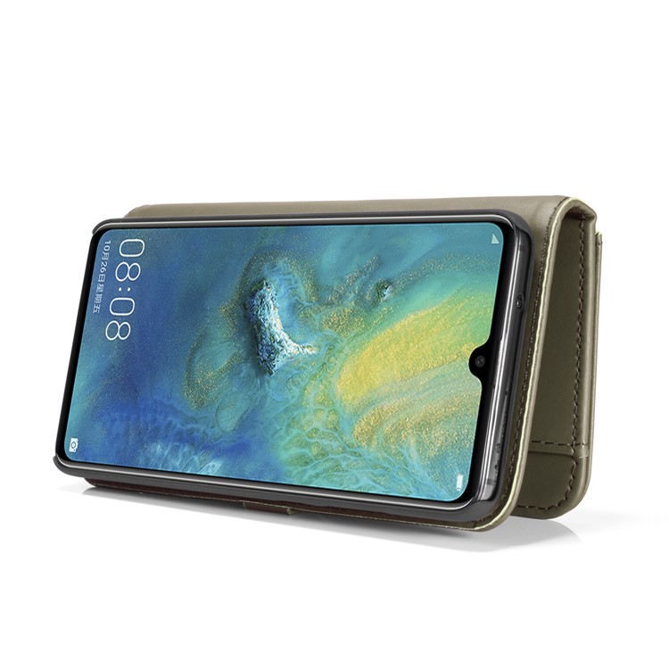 DG.MING Detachable 2-in-1 Split Leather Wallet Cell Phone Case for Huawei Mate 20 - Green-8
