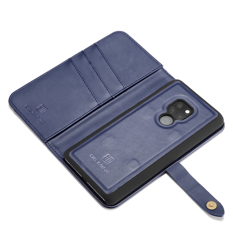DG.MING Detachable 2-in-1 Split Leather Wallet Mobile Phone Cover Shell for Huawei Mate 20 - Blue-12