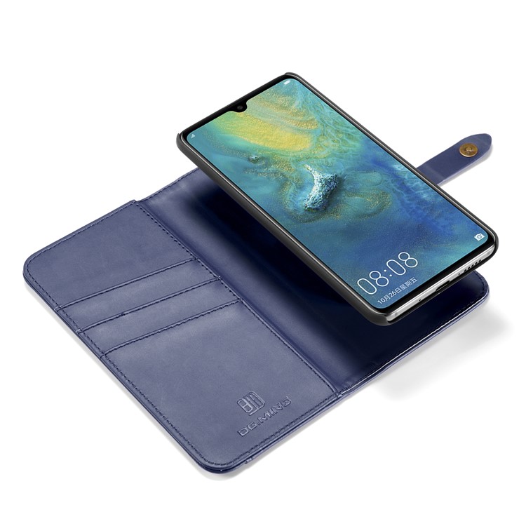 DG.MING Detachable 2-in-1 Split Leather Wallet Mobile Phone Cover Shell for Huawei Mate 20 - Blue-13