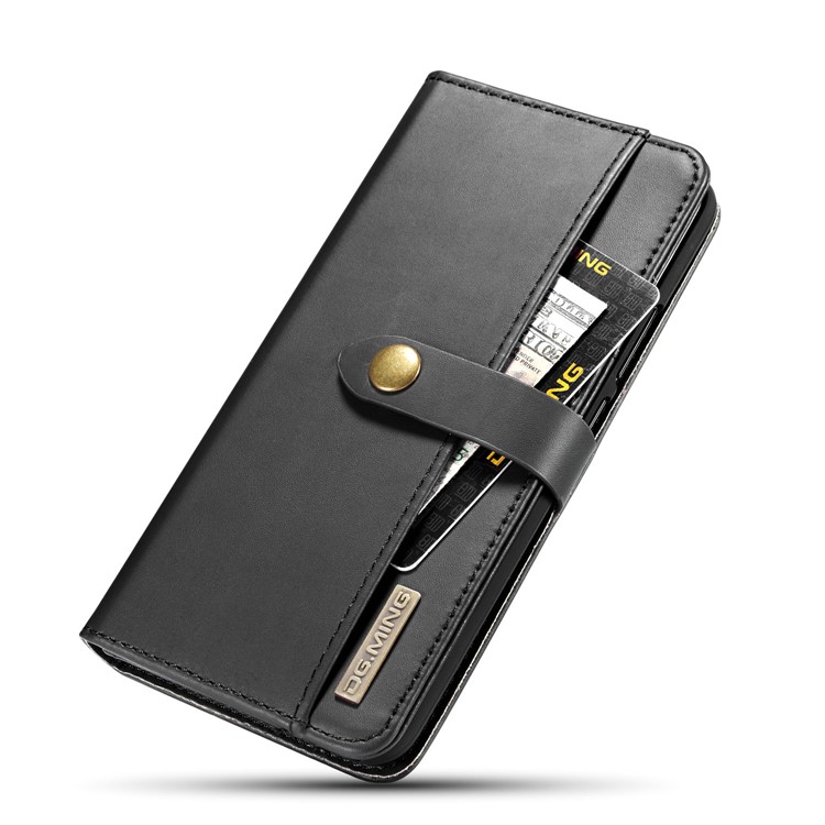 DG.MING Split Leather Wallet Cover + Detachable PC Back Case for Huawei Mate 20 Lite - Black-11