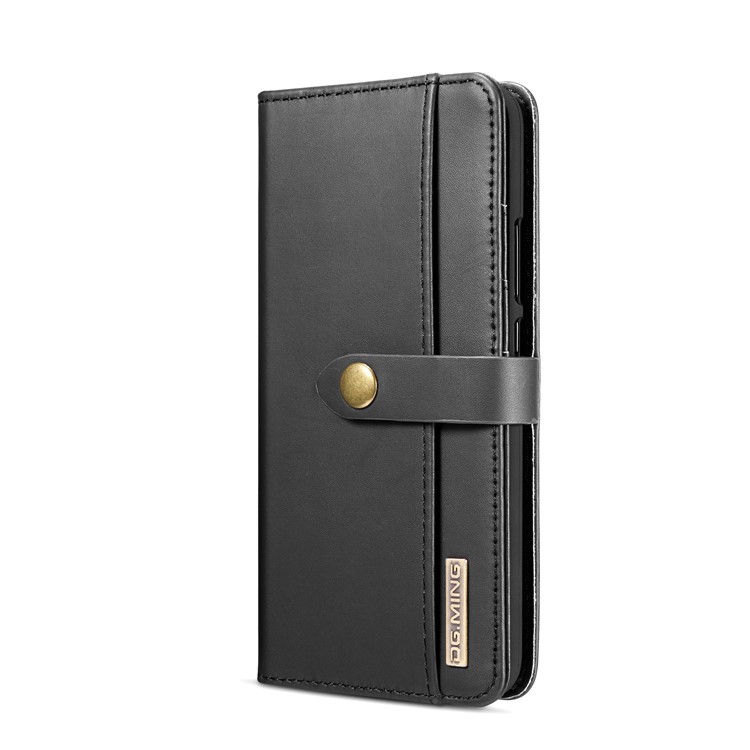 DG.MING Split Leather Wallet Cover + Detachable PC Back Case for Huawei Mate 20 Lite - Black-3