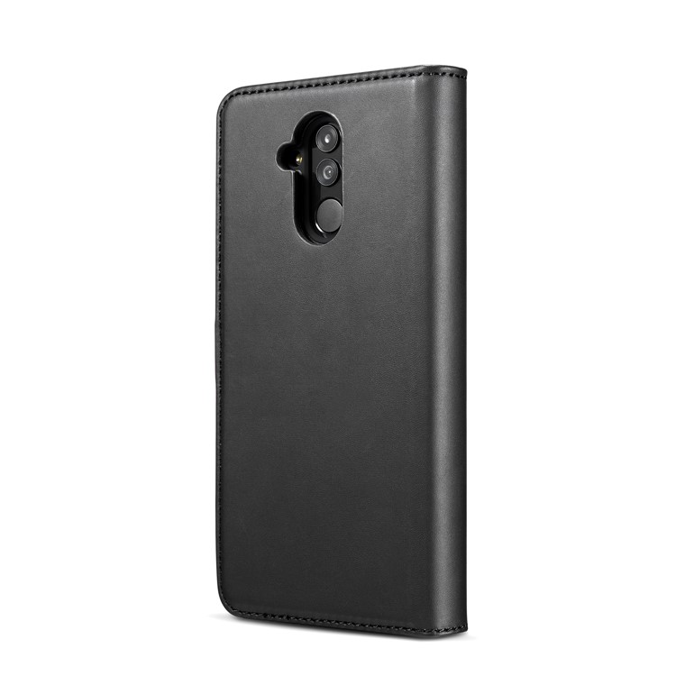 DG.MING Split Leather Wallet Cover + Detachable PC Back Case for Huawei Mate 20 Lite - Black-4