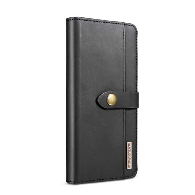DG.MING Split Leather Wallet Cover + Detachable PC Back Case for Huawei Mate 20 Lite - Black-6