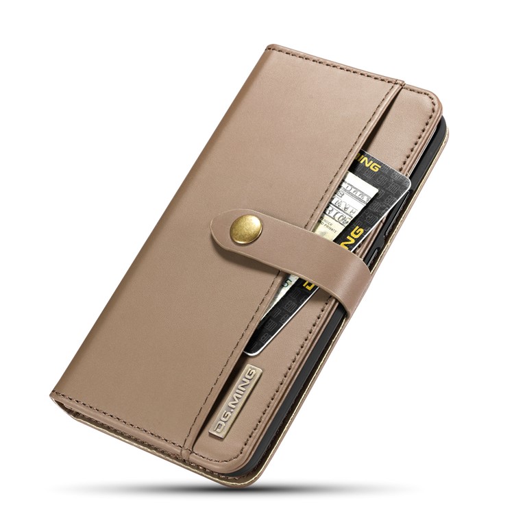 DG.MING Split Leather Wallet Cover + Detachable PC Cell Phone Case for Huawei Mate 20 Lite - Brown-11