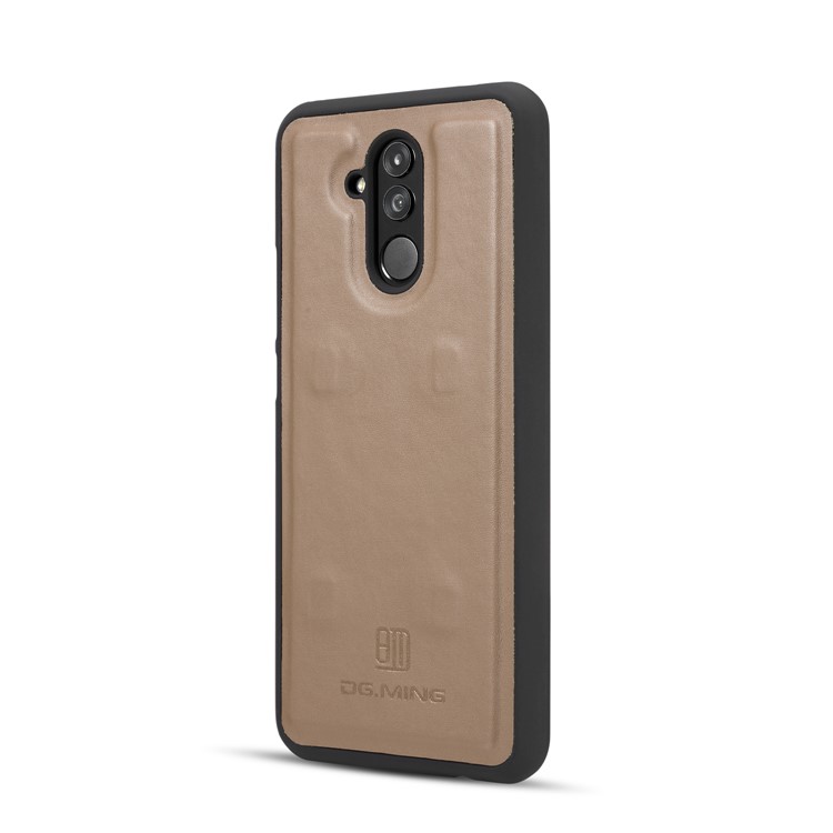 DG.MING Split Leather Wallet Cover + Detachable PC Cell Phone Case for Huawei Mate 20 Lite - Brown-5