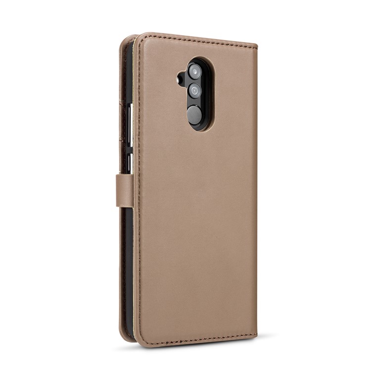 DG.MING Split Leather Wallet Cover + Detachable PC Cell Phone Case for Huawei Mate 20 Lite - Brown-7