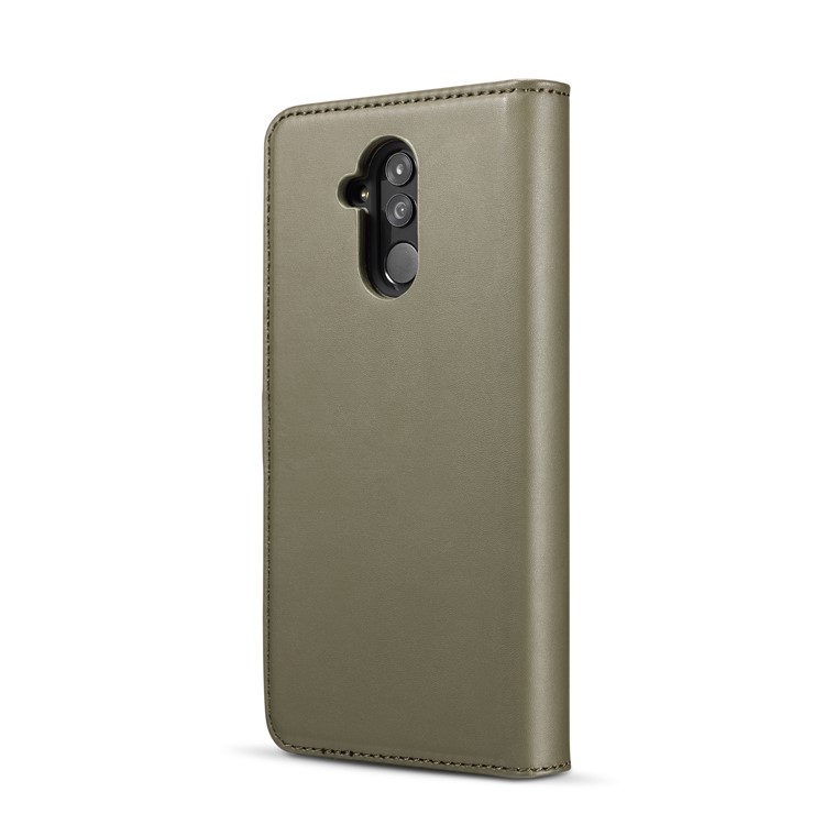 DG.MING Split Leather Wallet Cover + Detachable PC Cell Phone Cover for Huawei Mate 20 Lite - Green-4