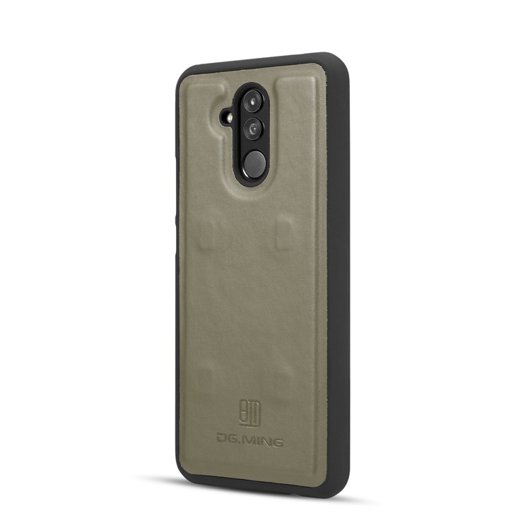 DG.MING Split Leather Wallet Cover + Detachable PC Cell Phone Cover for Huawei Mate 20 Lite - Green-5