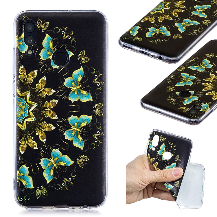 Pattern Printing TPU Phone Case for Huawei Honor 10 Lite / P Smart (2019) - Colorized Butterfly-1