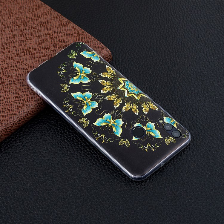 Pattern Printing TPU Phone Case for Huawei Honor 10 Lite / P Smart (2019) - Colorized Butterfly-7