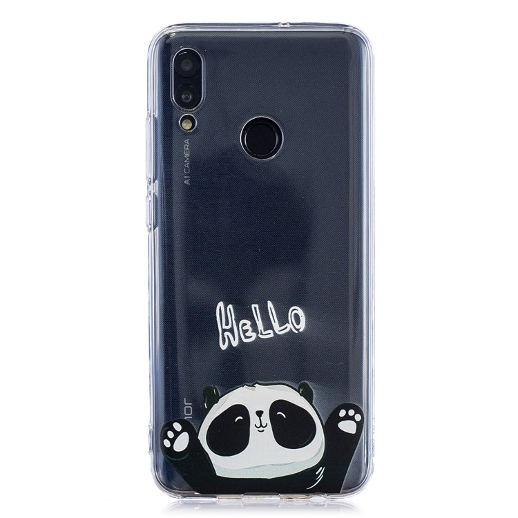 Motif Impression Couverture De Téléphone TPU Pour Huawei Honneur 10 Lite / P Smart (2019) - Panda Mignon-2