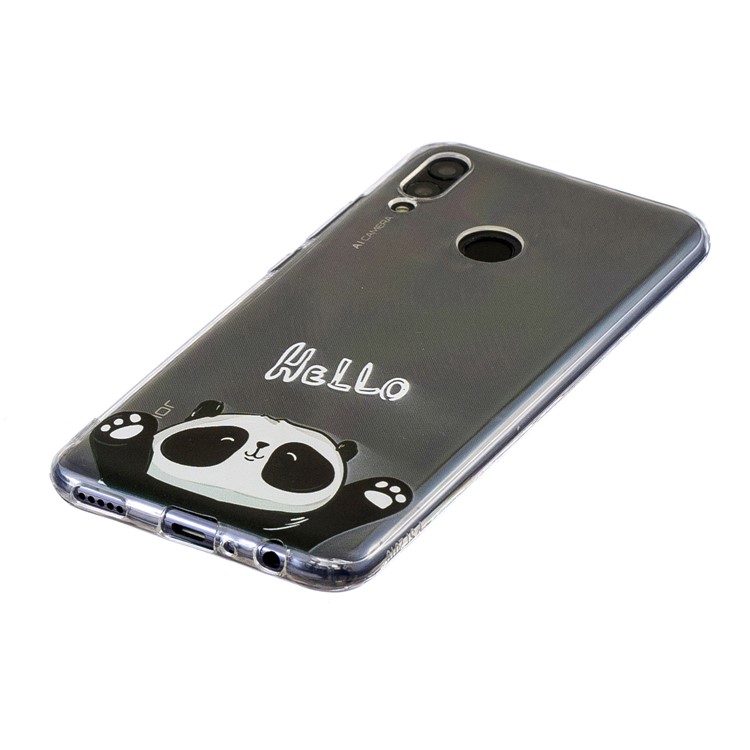 Motif Impression Couverture De Téléphone TPU Pour Huawei Honneur 10 Lite / P Smart (2019) - Panda Mignon-3