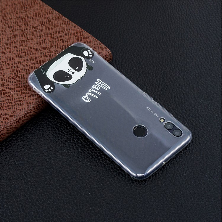 Motif Impression Couverture De Téléphone TPU Pour Huawei Honneur 10 Lite / P Smart (2019) - Panda Mignon-7