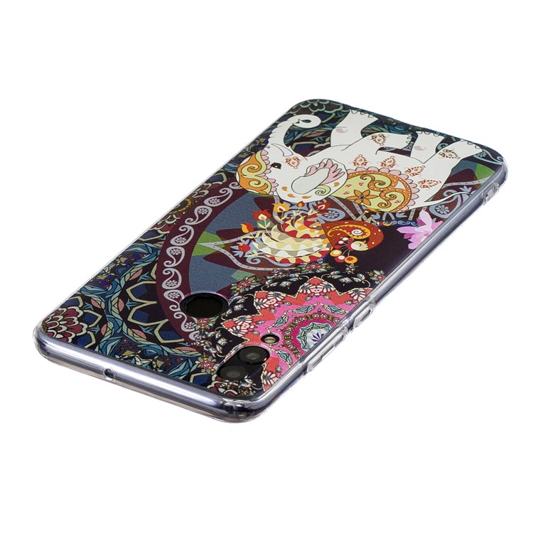 Pattern Printing TPU Cell Phone Case for Huawei Honor 10 Lite / P Smart (2019) - Flower and Elephant-4