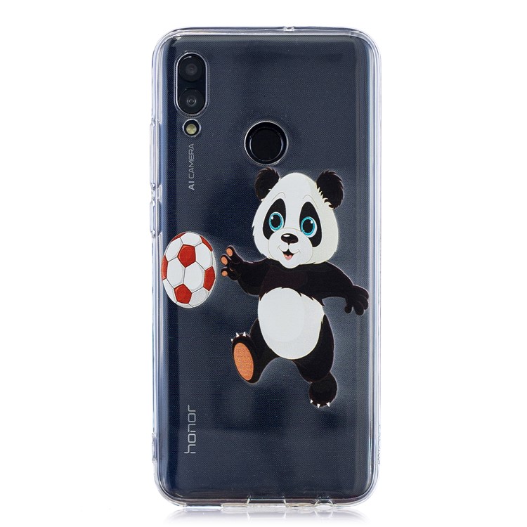 Modèle D'impression TPU Boîtier Mobile Pour Huawei Honneur 10 Lite / P Smart (2019) - Panda Jouer Au Football-2