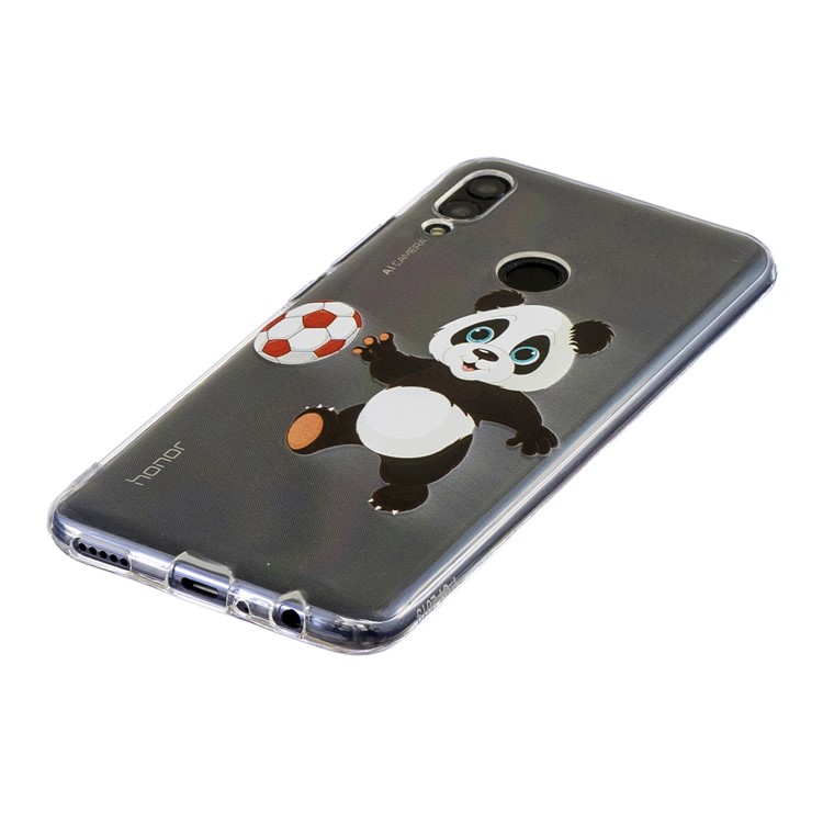 Modèle D'impression TPU Boîtier Mobile Pour Huawei Honneur 10 Lite / P Smart (2019) - Panda Jouer Au Football-3