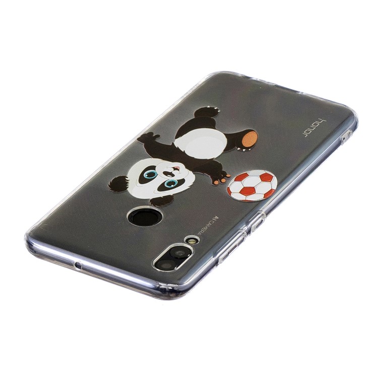 Modèle D'impression TPU Boîtier Mobile Pour Huawei Honneur 10 Lite / P Smart (2019) - Panda Jouer Au Football-4