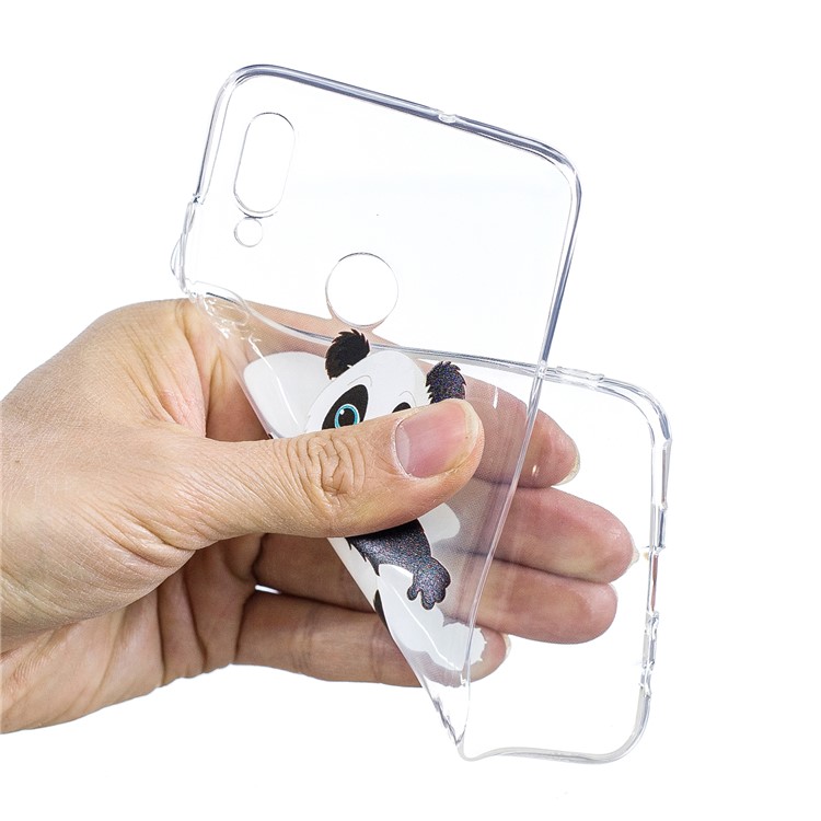 Modèle D'impression TPU Boîtier Mobile Pour Huawei Honneur 10 Lite / P Smart (2019) - Panda Jouer Au Football-5