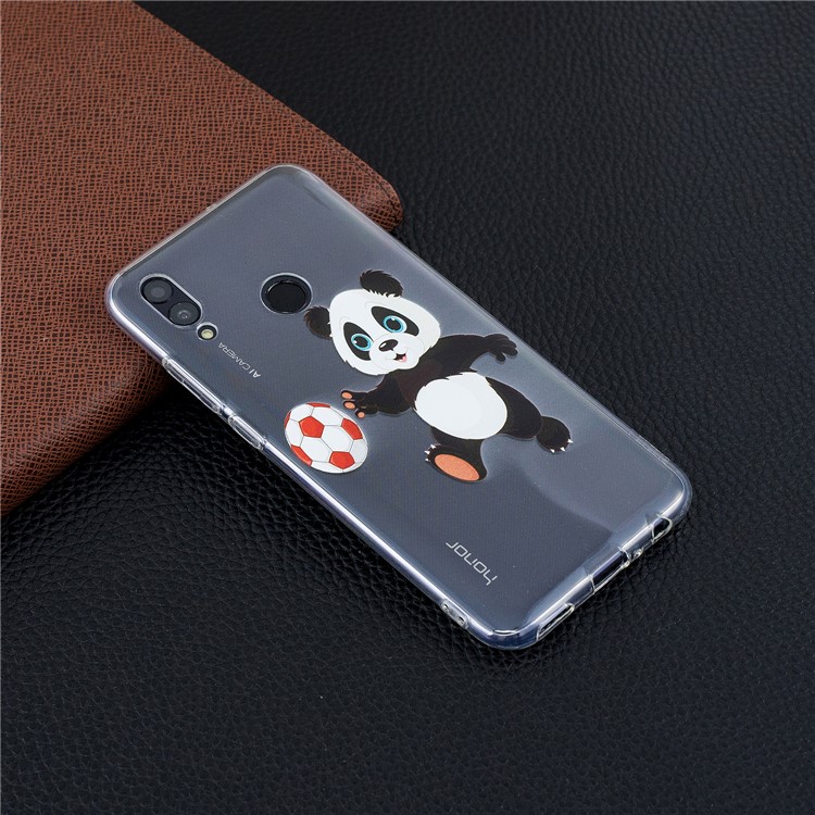 Modèle D'impression TPU Boîtier Mobile Pour Huawei Honneur 10 Lite / P Smart (2019) - Panda Jouer Au Football-6