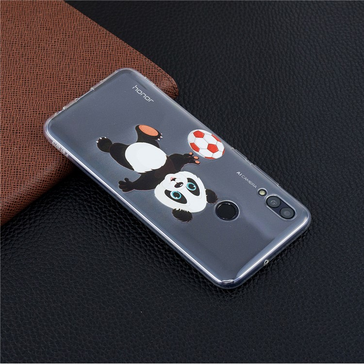 Modèle D'impression TPU Boîtier Mobile Pour Huawei Honneur 10 Lite / P Smart (2019) - Panda Jouer Au Football-7