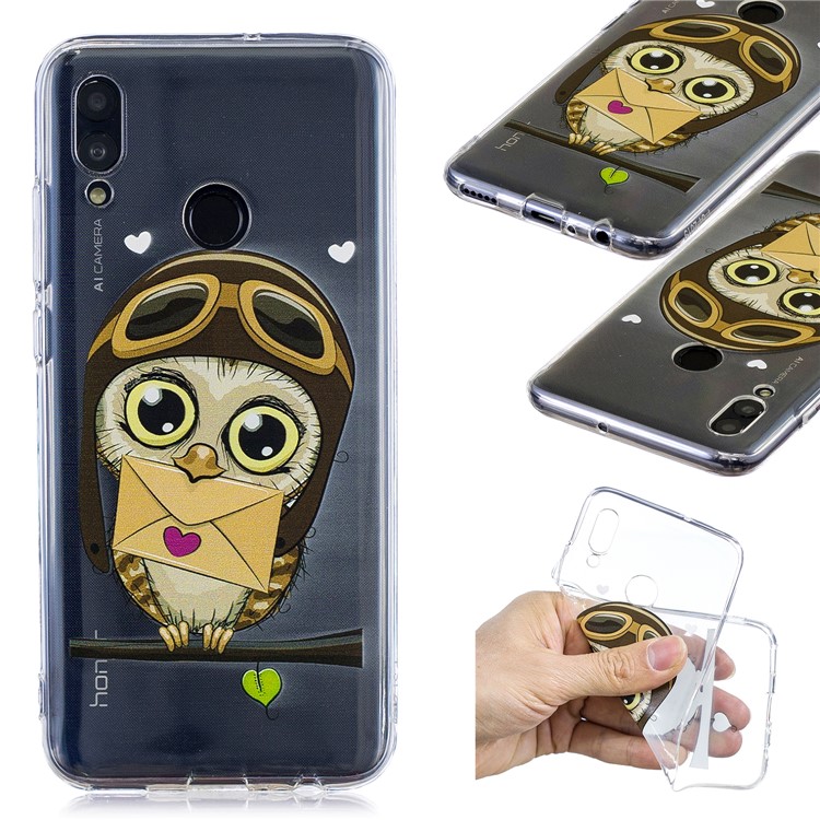 Pattern Printing TPU Protective Shell for Huawei Honor 10 Lite / P Smart (2019) - Owl Pattern-1