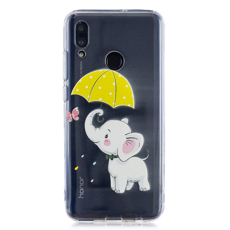 Pattern Printing TPU Mobile Cover for Huawei Honor 10 Lite / P Smart (2019) - Elephant Holding an Umbrella-2
