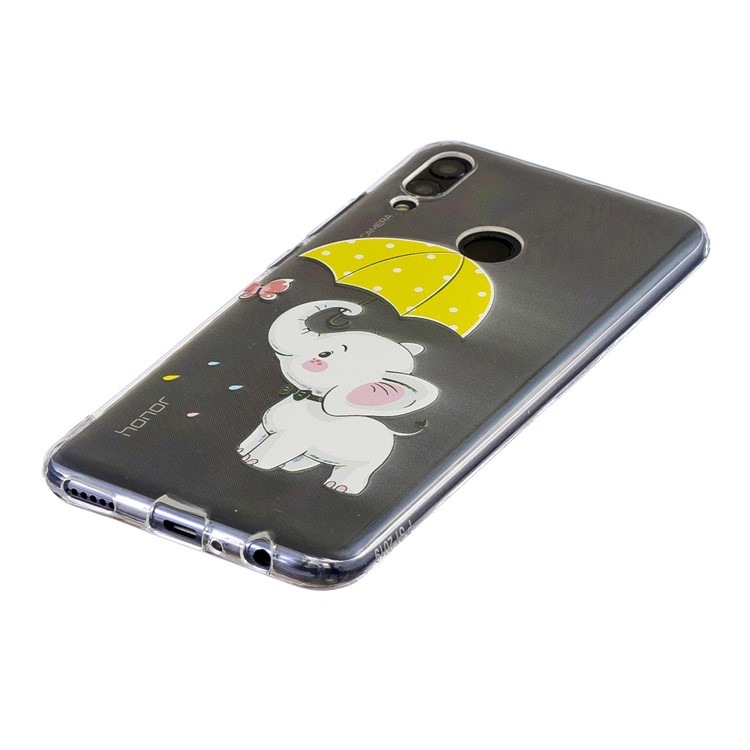 Pattern Printing TPU Mobile Cover for Huawei Honor 10 Lite / P Smart (2019) - Elephant Holding an Umbrella-3