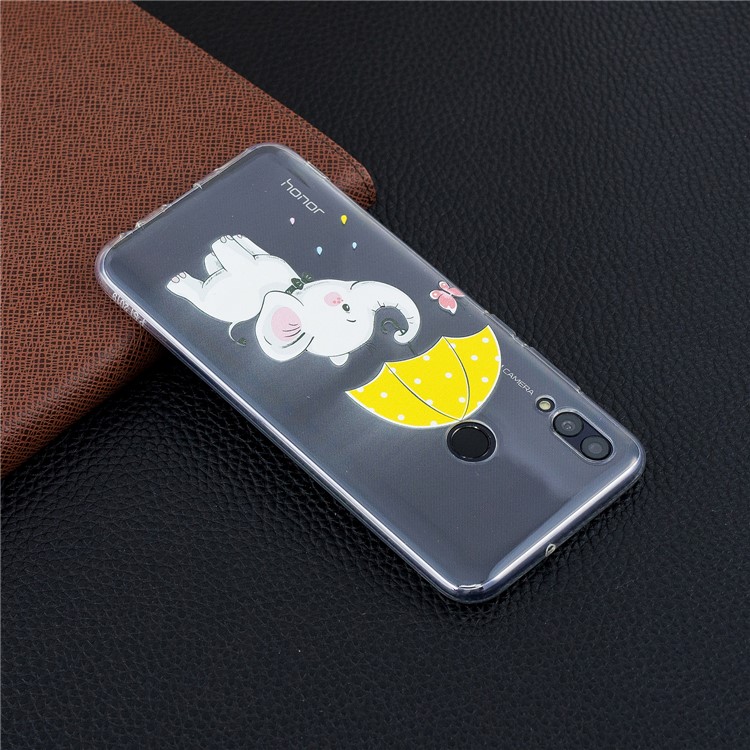 Pattern Printing TPU Mobile Cover for Huawei Honor 10 Lite / P Smart (2019) - Elephant Holding an Umbrella-7