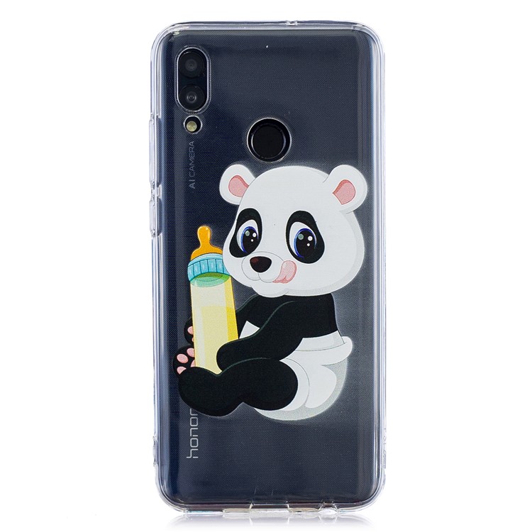 Pattern Printing TPU Cover Casing for Huawei Honor 10 Lite / P Smart (2019) - Panda Holding a Bottle-2