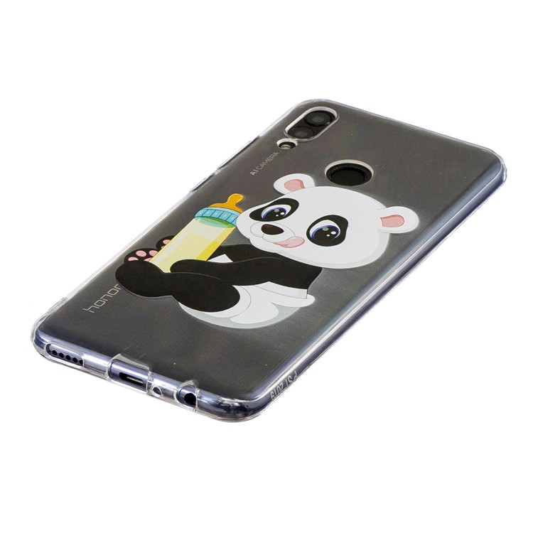 Pattern Printing TPU Cover Casing for Huawei Honor 10 Lite / P Smart (2019) - Panda Holding a Bottle-3