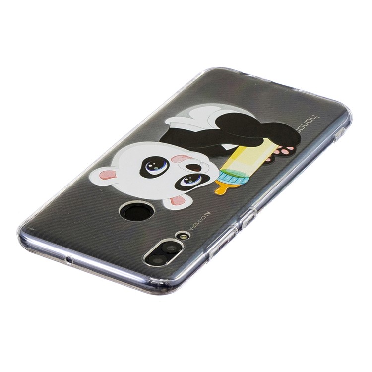 Pattern Printing TPU Cover Casing for Huawei Honor 10 Lite / P Smart (2019) - Panda Holding a Bottle-4