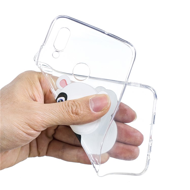 Pattern Printing TPU Cover Casing for Huawei Honor 10 Lite / P Smart (2019) - Panda Holding a Bottle-5