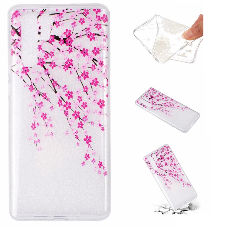 Embossment Pattern TPU Phone Casing for Huawei P30 Pro - Cherry Blossom-1