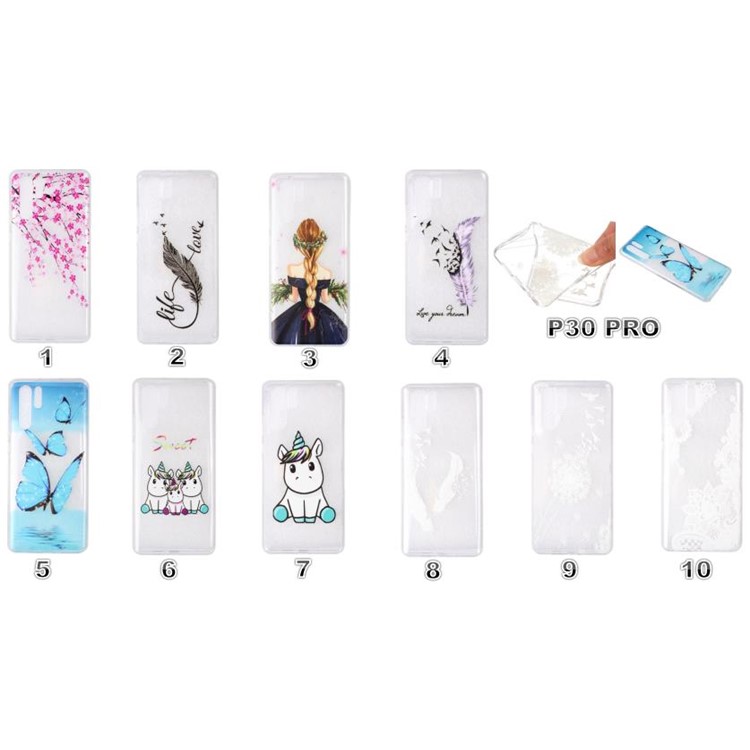 Embossment Pattern TPU Phone Casing for Huawei P30 Pro - Cherry Blossom-6