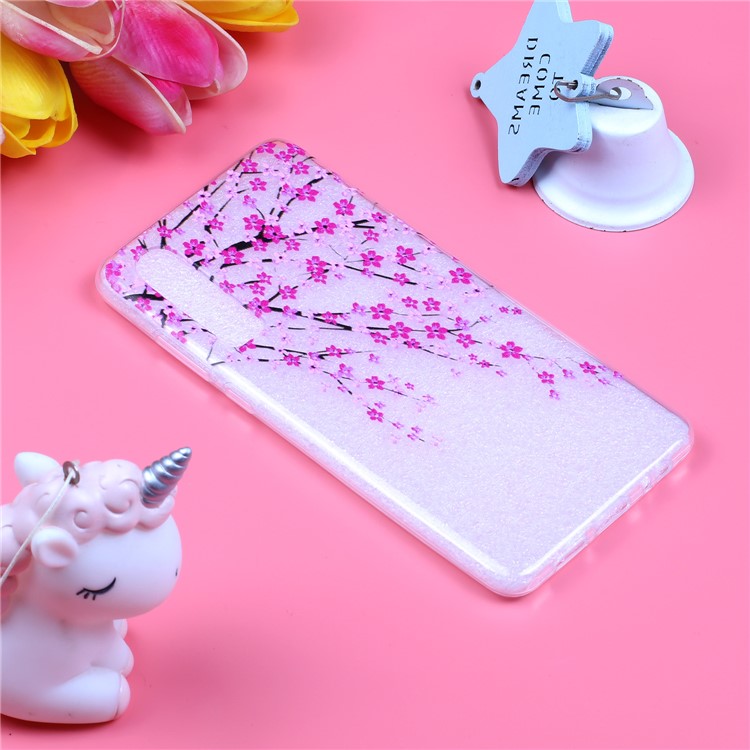 Embossment Pattern TPU Mobile Phone Shell for Huawei P30 - Cherry Blossom-5